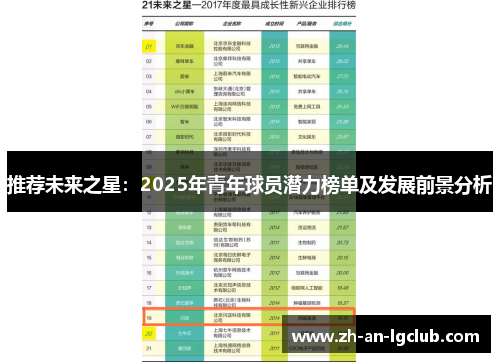 推荐未来之星:2025年青年球员潜力榜单及发展前景分析 推荐未来之星:2025年青年球员潜力榜单及发展前景分析